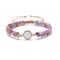 Layered Purple Natural Stone Beaded Braide Rope Bracelet Adjustable Clearing Round Chakra Yoga Meditation Bracelet for Women Men Anxiety Relief Geometric Jewelry-B mixed