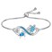 Turtle Bracelet Blue Opal Sea Turtle Bracelet for Women 925 Sterling Silver Infinity Ocean Turtles Jewelry Mothers Day Christmas Gifts Adjustable
