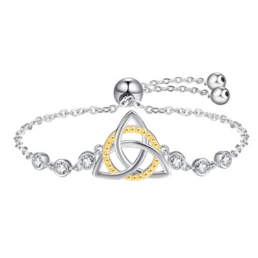 Palpitate Irish Bracelet Trinity Triquetra Celtic Knot Bracelet 925 Sterling Silver Celtic Bracelets Irish jewelry Gifts for Women