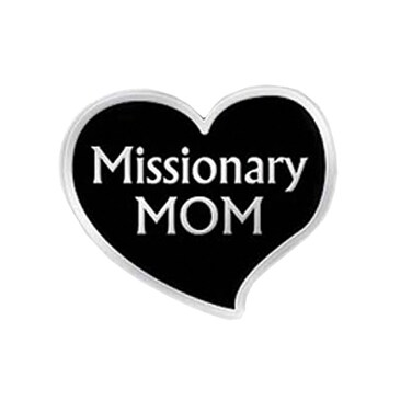 Cherished Moments LDS Missionary Mom Heart-Shaped Lapel Pin (Silver Tone) in Gift Box with Poem