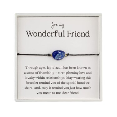 RareLove Friendship Bracelet Lapis Lazuli Healing Bracelets for Women,Healing Crystal Best Friend Adjustable Beaded Strand Bracelets Protection Long Distance Touch Bracelets