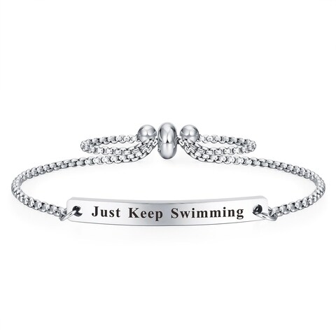Jzxwan Just Keep Swimming Bracelet Inspiration Gifts for Women Swimmer Jewelry