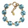 Catherine Popesco Goldtone Crystal Round Bracelet, 1696G Aqua Blue