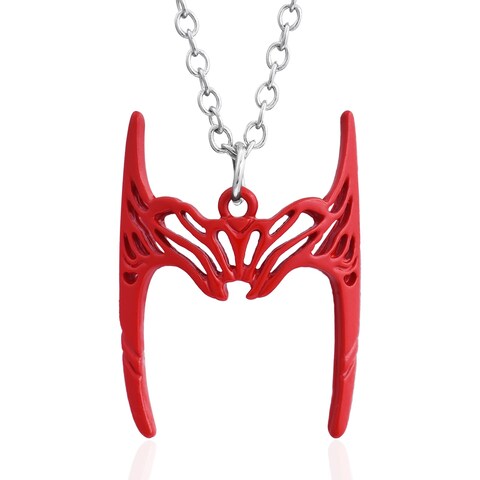 Sphers Scarlet Witch Necklace Women Wanda Maximoff Red Crown Pendant Necklace Scarlet Witch Jewelry