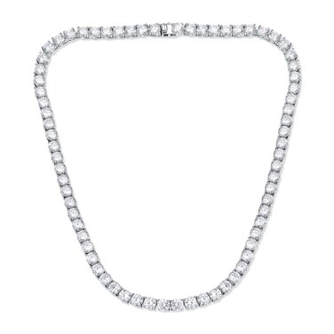 Tennis Necklace 925 Sterling Silver  5mm Round Cubic Zirconia Cut Faux Diamond Tennis Chain for Women and Men Bridal Wedding Jewelry 20 inches