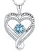 Mkhhy Gifts for Wife Birthday Anniversary S925 Silver Necklace for Women Girlfriend Her Infinity Heart Birthstone Womens Jewelry for Mom Daughter Mothers Day Valentines Day Christmas March Aquamarine