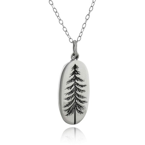 FashionJunkie4Life Pine Tree Necklace   18&rdquo; Sterling Silver Necklace with Sterling Silver Pine Tree Charm   Sterling Silver Jewelry for Men &amp; Women