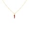 FRONAY Italian Red Horn Necklace - 14k Gold Plated Silver Cornicello Good Luck Pendant (Mini Red)