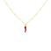 FRONAY Italian Red Horn Necklace - 14k Gold Plated Silver Cornicello Good Luck Pendant (Mini Red)