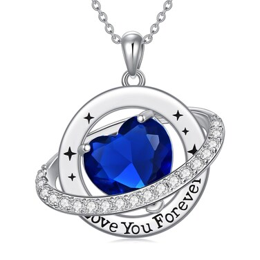 JBAERD Saturn Necklace for Women 925 Sterling Silver Saturn Pendant Necklace Planet Jewelry Christmas Birthday Gifts