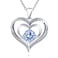 KJTJTD Blue Heart Necklace Silver 925 Sterling Silver Necklace Gifts For Wife'S Anniversary, Girlfriend'S Birthday Diamond Heart Necklaces For Women Sapphire Blue.