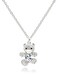 MUSEQVE Dainty Teddy Bear Necklace for Women Rhodium Silver Plated Cuddly Heart Crystal Gummy Bear Jewelry Mothers Day Gifts for Her Mom [TBN-S]