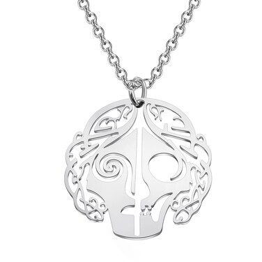 Lywjyb Birdgot Norse Pagan Goddess Hel Pendant Goddess of Death Nordic Hella Muerte Necklace Hel Necklace for Women (HELL Norse ne)