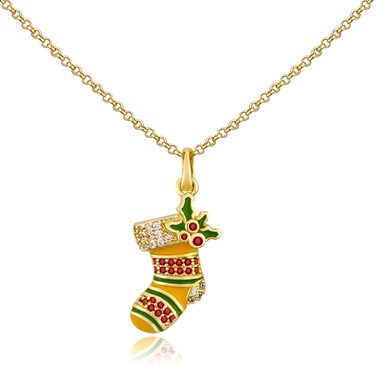Rosedate for Women Colorful Earrings Socks Pendant Necklace Cute Holiday Necklace Jewelry for Women