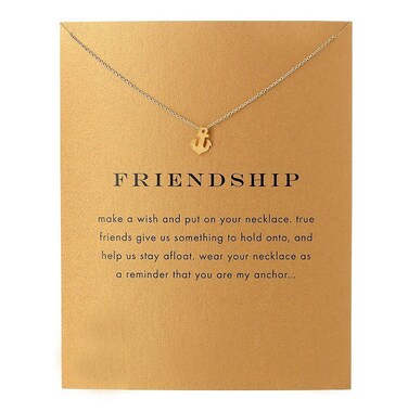 Hundred River Friendship Anchor Necklace Gift Necklace with Message Card(Anchor)