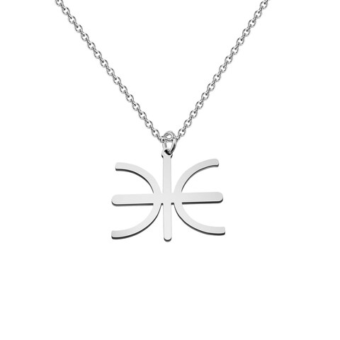 CENWA Greek Epsilon Symbol Necklace Greek Jewelry Gift for Men or Women (Delphic Epsilon N)