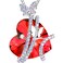 ASELFAD Red Crystal Love Heart Pendant Butterfly Necklaces for Women January Birthstone Jewelry for Women Birthday Christmas Gifts for Women Anniversary Mothers Day Valentines Day Gifts for Her