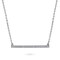 BERRICLE Sterling Silver Bar Cubic Zirconia CZ Fashion Pendant Necklace for Women 18 inch, Rhodium Plated
