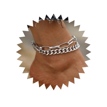 Sttiafay Silver Chunky Chain Ankle Bracelet Dainty Cuban Link Chain Anklet Minimalist Paperclip Chain Anklet Beach Barefoot Sandals Foot Jewelry for Women Teen Girls