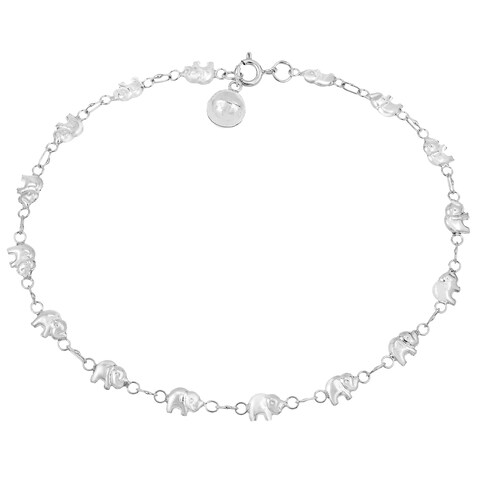 Dainty Safari Elephant Parade Link .925 Sterling Silver Bracelet or Anklet   Elegant and Playful Animal-Themed Jewelry for Women