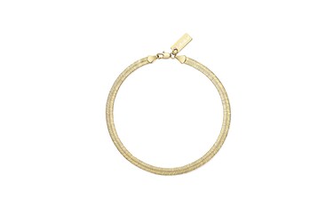 GANALUX 14K Gold Plated Anklet Set - Herringbone, Flat Mariner, and Rope Chain