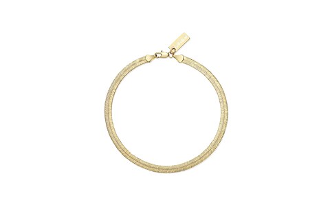 GANALUX 14K Gold Plated Anklet Set - Herringbone, Flat Mariner, and Rope Chain