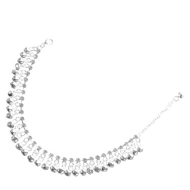 WRITWAA 1Pc Vintage Bell Anklet Chain, Alloy Barefoot Sandals Foot Jewelry, Bell Tassel Anklets Bracelet Summer Beach Foot Jewelry for Women, Silver