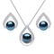 BAMIKI Black Pearl Necklace and Earrings Set, Saltwater Cultured Pearl Jewelry Set in 925 Sterling Silver - Elegance for Wife, Mom, Girlfriend on Anniversary, Valentine&#39;s, Mother&#39;s Day, or Birthday