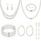 Bonuci 8 Pcs Pearl Jewelry Set for Women Wedding Pearl Necklace Pearl Earrings Pearl Bracelet Set 1920s Pearls Accessories for Christmas(Graceful Style)