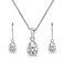 B. BRILLIANT Jewelry Sets for Women Cubic Zirconia Necklace and Earrings Sterling Silver Teardrop Bezel Short Pendant Necklace &amp; Dangle Earrings for Bridesmaids Birthday