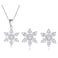GULICX 925 Sterling Silver Snowflake Jewelry Set for Women, Cubic Zirconia Snowflake Stud Earrings Necklace Pendant Set, Christmas Gift for Ladies