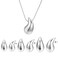 Bluegoog 4 PCS Chunky Hoop Earrings Necklaces Set, Large Teardrop Necklace 14k Gold Plated Pendant Necklace Drop Earrings Fashion Jewelry Set for Women (B Silver Set)