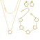 Five Leaf Clover Jewelry Set for Women 18K Gold Plated Bracelet Necklace Earrings 5 Leaf Lucky Pendant and Ear Studs for Mother and Daughter (White Gold Set 2)