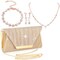 4 Pcs Bling Clutch Purse Rhinestone Jewelry Set for Women Evening Bag Crystal Earrings Bridal Necklace Bracelet Accessories (Silver)