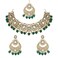 I Jewels Gold Plated Indian Wedding Bollywood Floral Kundan Pearl Choker Necklace Jewelry Earrings &amp; Maang tikka Set For Women (K7271) (Green)