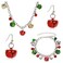 GIGB PBDK 4 Pieces Christmas Jingle Bell Jewelry Set for Women, Jingle Bells Light Bulbs Necklace Bracelet Dangle Earring for Christmas Party (Set)