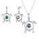 Aurora Tears Mystic Rainbow Topaz Turtle Jewelry Sets Women 925 Sterling Silver Celtic Spiral Necklace/Earrings Set Crystal Mystic Fire Topaz Viking Swirls Sea Turtle Birthday Jewellery DS0088T