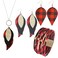 CSIYANJRY99 4 Pieces Buffalo Plaid Leather Earrings Necklace Bracelet Set,Christmas Red Black Plaid Jewelry Set Plaid Print Jewelry for Women B