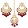 Aheli Traditional Dangle Earring Maang Tikka Ethnic Festive Indian Bollywood Wedding Jewelry Set for Women Girls