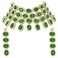 Aheli Stylish Bollywood Diva Deepika Padukone Reception Designed Choker Necklace with Maang Tikka Set Indian Traditional Wedding Fashion Jewelry for Women Girls (Green Faux Stone Deepika Necklace)