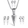 PJWONG Mens Silver Stainless Steel Cool Dagger Arrowhead Arrow Drop Pendant Chain Necklace Punk Cross Geometric Triangle Dangle Hoop Earrings Jewelry Set