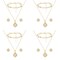 OTTFF Bridesmaid Jewelry Set For Wedding,1 Set 18k Gold Plated Love Knot Pave Rhinestone With Pearl Necklace Earrings Bracelet Set for Women