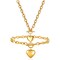 MYNENEY 14K Gold Initial Chain Bracelet for Women Stainless Steel Toggle Chain Jewelry Set (Gold)