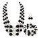 We Imitation Pearl Necklace for Women Large Chunky Pearl Necklaces Multilayer Pearl Necklace and Earring 1920s Costume Jewelry set (Black white pearl necklace set)
