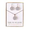 A+O Gift for Mom, Mother in Law - Necklace and Earrings Jewelry Set in Rose Gold