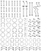 ZS 94-100PCS Stainless Steel Nose Horseshoe Septum Lip Eyebrow Tragus Body Piercing Nipple Belly Ring Industrial Barbells 14G 16G 20G Piercing Jewelry Set (94pcs Silver)