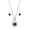 Lovve Sterling Silver Created Blue Sapphire &amp; White Topaz Infinity Heart Necklace Earrings Set