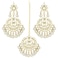 I Jewels 18k Gold Plated Indian Wedding Bollywood Pearl &amp; Kundan Maang Tikka With Earring Set (TE7058W)