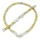 Bling Bling NY Women's ANTI-TARNISH Hugs And Kisses XOXO Necklace Bracelet Leaf Design I Love You Nameplate Jewelry Set Multi Color (Gold, Silver, Tri Colored) (3-Tone)