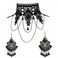 iWenSheng Halloween Costumes Jewelry for Women - Steampunk Black Lace Choker Necklace Halloween Earrings Set Gothic Jewelry Accessories, Vampire Choker Necklace Costume for Teen Girls
